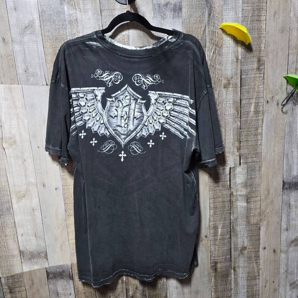 Affliction Thrashed Reversible All Over Print Gra… - image 3